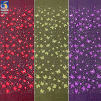 YX2056 Nouveauté 2025 Tissu en Tulle Brodé de Perles et de Fleurs Papillon 3D avec Paillettes, Tissu de Dentelle Tendance pour Mariage