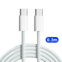 Câble de charge rapide USB C vers Type C PD 60W en nylon tressé 3A, cordon PD de haute qualité 20V 3A, prise en charge OEM, câble de données
