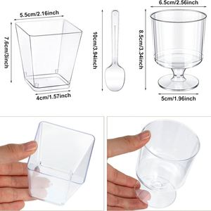 Gobelets en plastique transparent PS de 150 ml (5 oz) pour mousse, dessert, crème glacée, yaourt, gelée, pudding, smoothie, forme ronde, jetables - Product Image 4