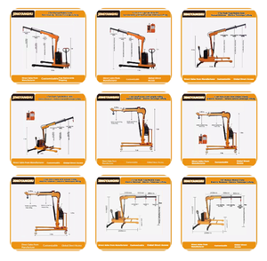 Jyh Hướng dẫn sử dụng tời cần cẩu Thiết bị nâng thủy lực nâng Pickup xe tải Gắn điện di động JIB <span class=keywords><strong>Crane</strong></span> với xây dựng trang trại - Product Image 4