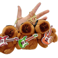 Jouet en peluche Kapibala pour guitare Kawaii, jouet de dessin animé Capybara, pendentif en peluche doux, porte-clés en peluche, sac à dos, décor