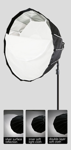 Boîte à lumière octogonale portable de 70 cm avec grille nid d'abeille, diffuseur double couche, fixation rapide Bowens pour flashs de studio et éclairages stroboscopiques - Product Image 5