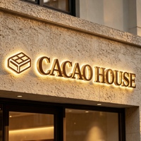 Letrero con Logotipo 3D Personalizado, Letras de Acero Inoxidable con Retroiluminación LED Acrílica, Letras Metálicas con Retroiluminación, Logotipo Comercial