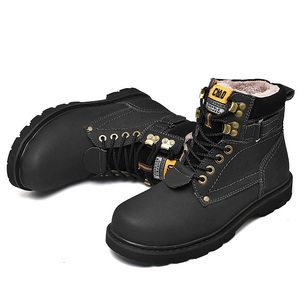 Zapatos de Seguridad con Puntera de Acero de Cuero Genuino para Hombre, Estilo Británico, Antideslizantes, Botas de Seguridad Industriales de Goma para Invierno/Primavera - Product Image 4