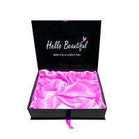 Boîtes cadeaux de luxe en carton noir avec logo personnalisé extension de cheveux de faisceau de cheveux emballage de boîte de perruque avec ruban insert en satin pour perruques