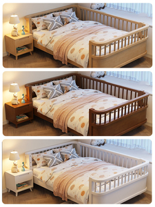 <span class=keywords><strong>Letto</strong></span> <span class=keywords><strong>singolo</strong></span> moderno in legno massello per bambine, con recinzione a tre lati, sponda di protezione per bambini, <span class=keywords><strong>letto</strong></span> ampio e allargato per camera da <span class=keywords><strong>letto</strong></span> - Product Image 1