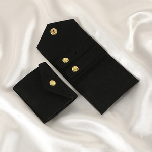 Custom Logo Durable Jewelry <b>Pouch</b> with Button Jewelry Container for Accessories Convenient <b>Drawstring</b> Bag for Storage - Product Image 3