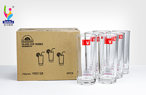 Bicchieri Highball trasparenti bicchieri da <span class=keywords><strong>acqua</strong></span> bicchiere da <span class=keywords><strong>acqua</strong></span> bicchiere da bere per bevande Set di bicchieri da stampa <span class=keywords><strong>fornitura</strong></span> di fabbrica - Product Image 3