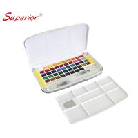 Kit de peinture aquarelle professionnelle, ensemble complet de qualité supérieure avec pinceau pour artiste, 12/24/36/48/60/72 couleurs