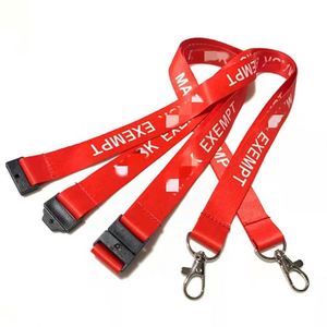 High Quality Red Plain Neck Strap Polyester Sublimation Lanyard Custom Lanyard With Buckle - Product Image 3