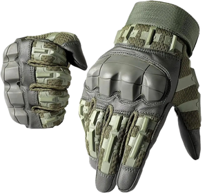 Gants tactiques vert/noir/marron confortables, respirants, compatibles avec les écrans, imperméables, texture lisse, stériles, durables, pour la randonnée - Product Image 1