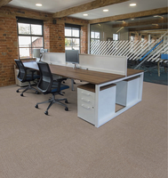 Dalles de moquette modernes en polyester tissé à la machine Elite – Mat, couleur avoine unie, à poils ras, pour planchers ouverts et zones de personnel, lot de 20