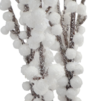 Kerstdecoratie van natuurlijk en kunstmatig wit plastic schuim, bessen en fruit, inclusief steel, groothandel leverancier