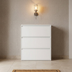 Meuble à chaussures en acier grande capacité, organisateur de chaussures en métal fin avec 3 bacs basculants pour entrée et couloir, gain de place - Product Image 2