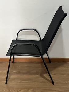 Silla de Jardín Apilable de Acero Galvanizado con Respaldo Alto para Patio Exterior, Estructura de Acero Galvanizado, Tapicería de Tela <span class=keywords><strong>2x1</strong></span> - Product Image 3
