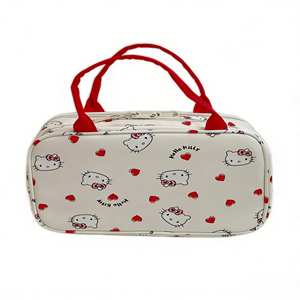 Bolsa <span class=keywords><strong>de</strong></span> Almacenamiento <span class=keywords><strong>de</strong></span> Cosméticos Portátil <span class=keywords><strong>de</strong></span> Viaje, con Doble Asa, Cierre <span class=keywords><strong>de</strong></span> Cremallera con Diseño <span class=keywords><strong>de</strong></span> Lazo <span class=keywords><strong>de</strong></span> Dibujos Animados, Material <span class=keywords><strong>de</strong></span> <span class=keywords><strong>Toalla</strong></span>, con Compartimentos, Colgante - Product Image 1