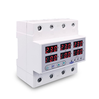 100A 3 Fasa Din Rail Voltmeter Ammeter Pengatur Batas Tegangan Lebih dan Kurang, Proteksi Arus, Monitor, Relay, Pelindung