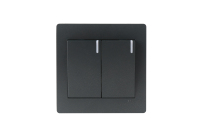 Interrupteurs électriques étanches et durables Sanshe Black, prises murales personnalisables pour la maison au Royaume-Uni, double interrupteur mural unidirectionnel, type 87