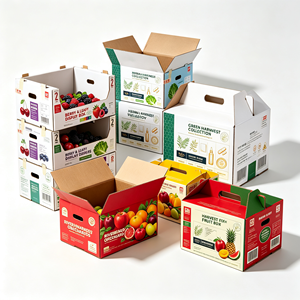 <span class=keywords><strong>Caisse</strong></span> à cerises personnalisée en carton ondulé, petite et fraîche, boîte cadeau pour fruits, impression <span class=keywords><strong>de</strong></span> logo OEM, emballage empilable avec poignée pour produits frais et présentation - Product Image 3