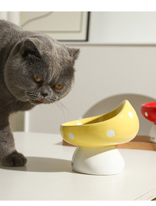 Cuenco de cerámica para mascotas de setas, protección cervical personalizada y duradera, cuenco elevado para comida de <span class=keywords><strong>gatos</strong></span> para cachorros y perros, novedad - Product Image 5