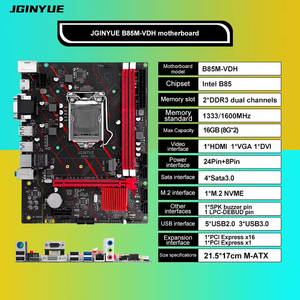 เมนบอร์ด GINYUE B85M-VDH M-ATX สำหรับเดสก์ท็อป รองรับซ็อกเก็ต LGA1150, แรม DDR3 สูงสุด 16GB จำนวน 2 ช่อง, รองรับ M.2 NVMe, DVI, VGA, รองรับซีพียูรุ่นที่ 4 - Product Image 5