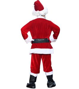 Costume de Père Noël de Luxe pour Adultes Costume de Père Noël Homme Rouge Deluxe Noël Clause Outfit Cosplay Xmas Set avec Chapeau Moustache - Product Image 6