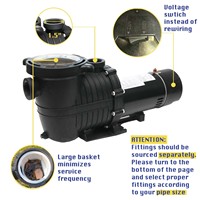 Pompe de piscine à double vitesse 1,5 CV 230 V 60 Hz homologuée ETL ultra silencieuse IP54 pour piscine enterrée, hors sol et spa