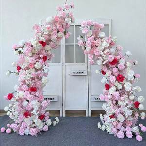 QSLH Ti321 personalizado boda Isle Flower Runner arco puerta boda arco flores <span class=keywords><strong>para</strong></span> evento entrada <span class=keywords><strong>camino</strong></span> Decoración - Product Image 1