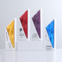 Regalo Empresarial Personalizado, Recuerdos Sólidos de Metal, Cristal, Acrílico, Trofeo Premio en Blanco con Base de Madera, Trofeo de Cristal