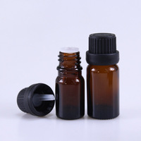 Bouteilles en verre ambré pour huiles essentielles de 5 ml, 10 ml, 20 ml, 30 ml, 50 ml, 100 ml avec réducteur d'orifice, compte-gouttes européen et bouchon inviolable