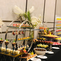 Matériel de restauration Huadison, support à gâteau de buffet, support à gâteau argenté, ensemble de supports à gâteau pour table de dessert