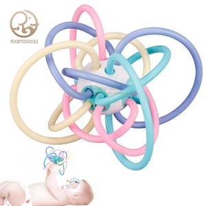 Offre Spéciale nouveau-né anneau de dentition bébé jouets Musical éducation précoce enfants jouet 0-12 mois bébé hochets main saisir <span class=keywords><strong>Manhattan</strong></span> balle - Product Image 1