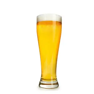 Copo de cerveja de plástico transparente com logotipo personalizado Copo de cerveja Plisner