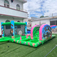 Toboggan aquatique gonflable et trampoline personnalisés pour petits jeux en plein air avec piscine, château gonflable pour enfants