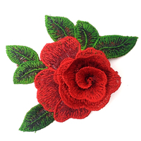 3D niveau lumineux Rose dentelle fleur couleur broderie Patch accessoires bricolage dentelle accessoires nationalité agir le rôle