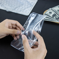 Pochette de classement A6 en PVC à double ou triple fermeture éclair, 6 trous, transparente givrée, pour enveloppes de budget et carnets de planification – Vente en gros