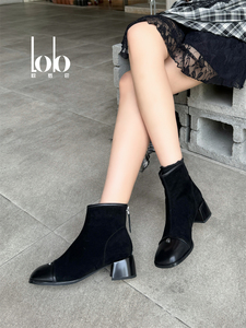 2025 qualité automne/hiver mode <span class=keywords><strong>bottines</strong></span> femmes talons hauts Style épais en <span class=keywords><strong>cuir</strong></span> véritable hauteur augmentant le <span class=keywords><strong>talon</strong></span> Durable - Product Image 6