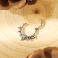 Clicker en acier chirurgical 316L de calibre 16 personnalisé Anneau de nez à segment articulé Bijoux de piercing au septum