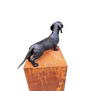 <b>Hand</b> <b>Casted</b> Metal Custom Dog Statue Bronze Finish Ground Mount Handmade Decorative Dog Sculpture For Garden Decor Figurine - Product Image 1