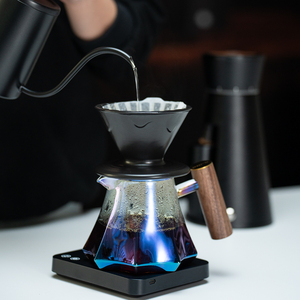 แก้วเซิร์ฟกาแฟแบบไล่เฉดสีลายภูเขาไฟ, หม้อต้มกาแฟแบบกรอง, ด้ามจับกันความร้อนลายไม้วอลนัท, เครื่องชงกาแฟระดับมืออาชีพ - Product Image 6