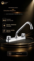 Robinet de lavabo SOLVEX BASIC 8 à montage sur comptoir, en plastique et acier inoxydable, 1 poignée, finition chromée, cartouche à 1/4 de tour, simple