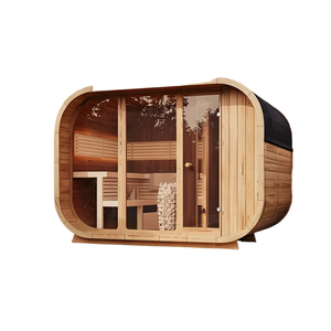 La Nueva Sauna de Vapor Exterior en Forma de Cubo de Madera de Hemlock y Redwood Canadiense Está a la Venta - Product Image 1