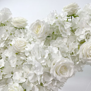 Décoration de mariage de nouveau design arc de fleur de coeur de rose blanche arc de fleur d'entrée de mariage - Product Image 6