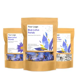 Private Label Blooming Tea Blue Lotus Flower Organic Dried Blue Lotus Flower Tea