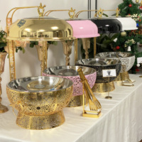 Luxus Gold Edelstahl hängende Chafing Dish Set Fünf-Sterne-Hotel buffet Catering Wärme-und Halte ausrüstung