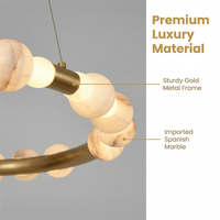 Lustre suspendu personnalisé en cuivre doré, style espagnol, en albâtre, avec LED multi-lignes, taille moyenne, garantie 3 ans, AC 85-265V