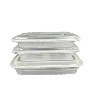 Disposable Food Container Rectangle Transparent Plastic With Lid <b>Microwave</b> Safe For Takeout Travel - Product Image 4
