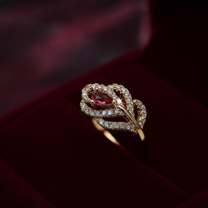 Bague en forme de plume de phénix pour femmes, bijoux élégants et luxueux à la mode - Product Image 4