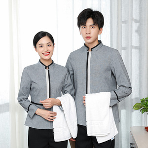 Ropa de <span class=keywords><strong>Trabajo</strong></span> Unisex de Manga Larga para Otoño e Invierno para Personal de Limpieza, Uniforme de Hotel de Primera Calidad para Hombres y Mujeres - Product Image 2