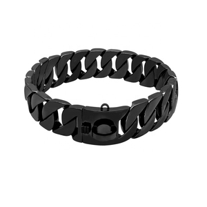 Collar de Bulldog de acero inoxidable de 32MM con cadena cubana, suministros para mascotas leales - Product Image 1